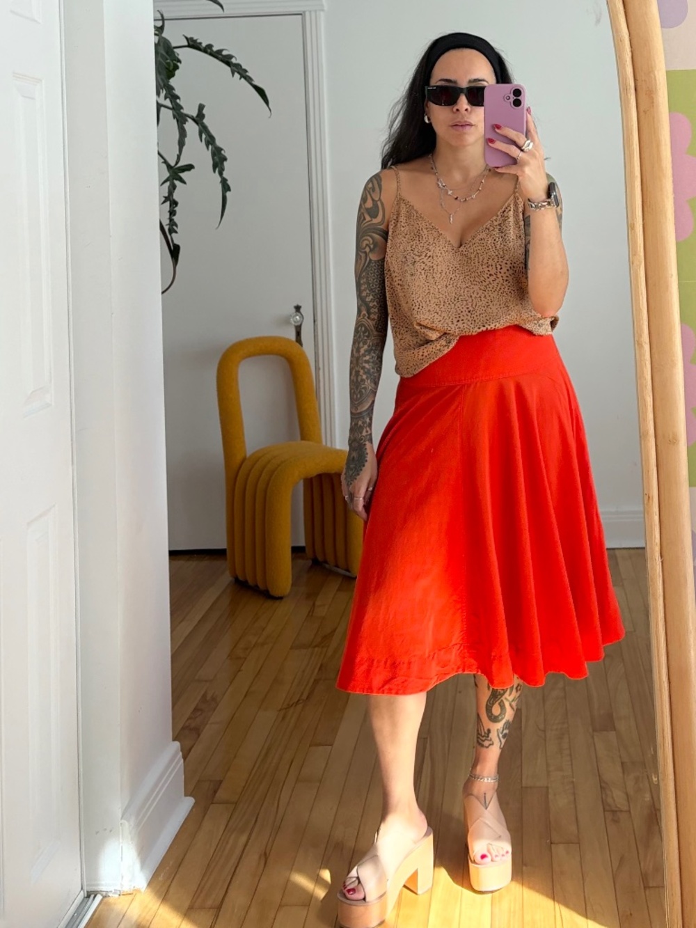 Uniqlo UUU flare midi skirt
